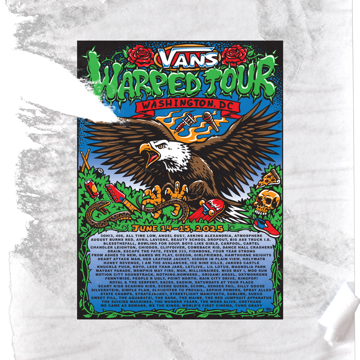 Limited Edition Screen Printed Washington D.C Poster – Vans Warped