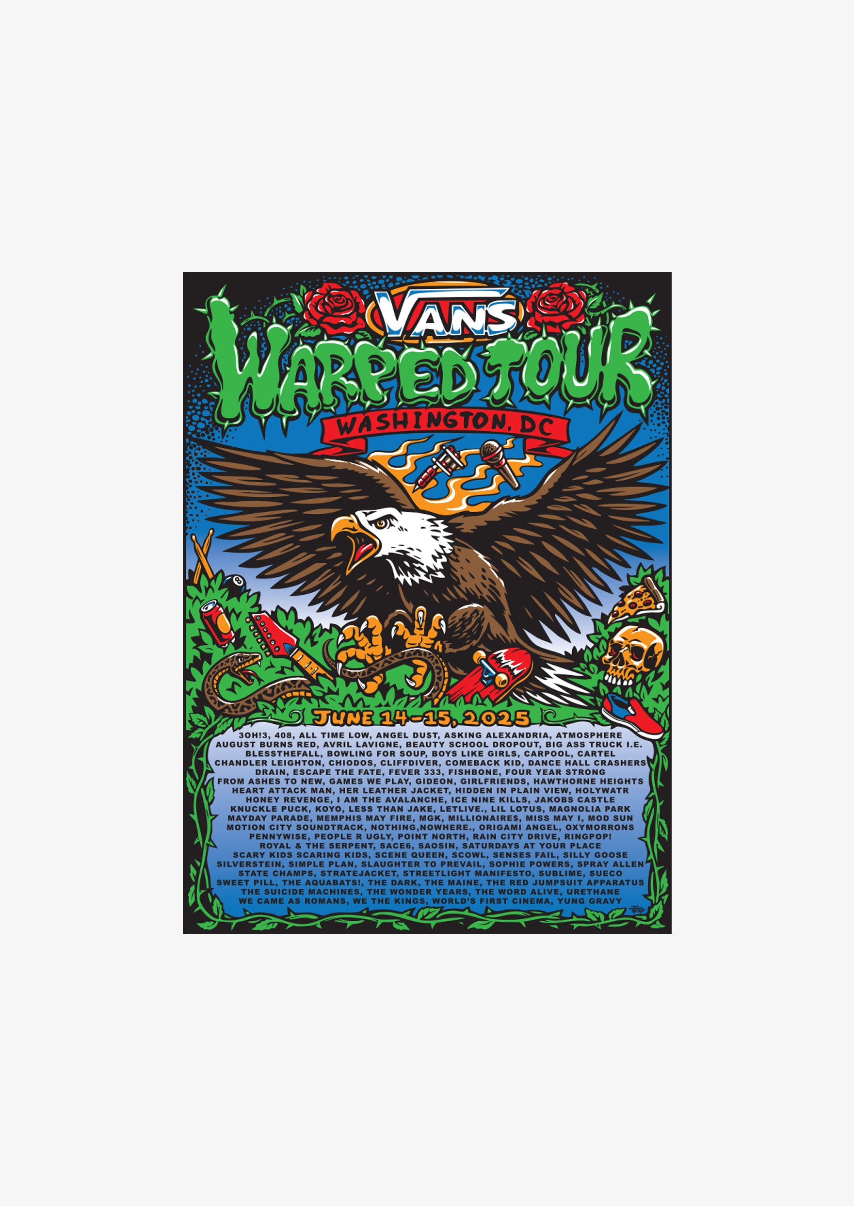 Limited Edition Screen Printed Washington D.C Poster – Vans Warped