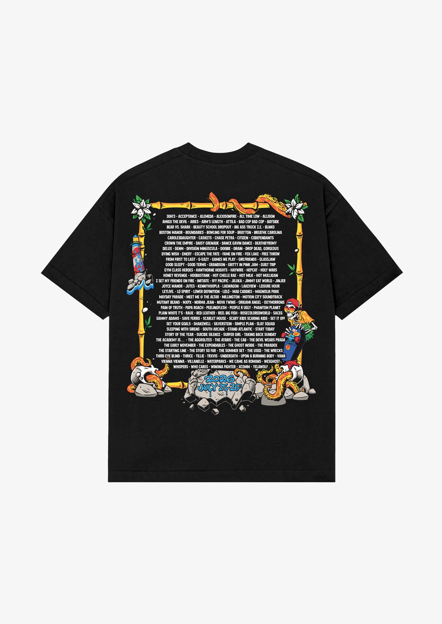 Vans Warped Tour Long Beach Official 2026 Lineup Tee