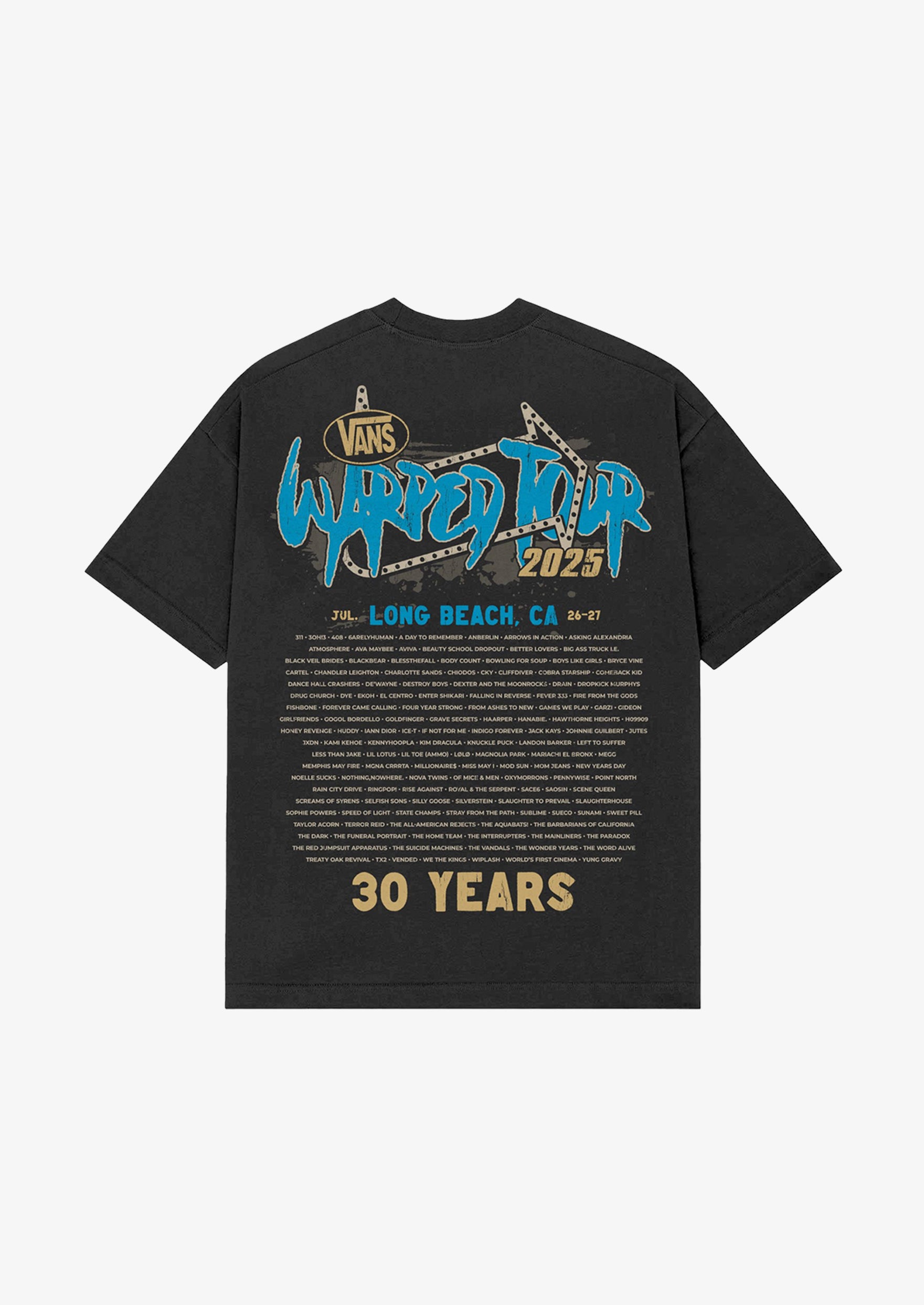 バーチャル  バッティング  V-tee Vans Warped Tour Long Beach Official Lineup Tee