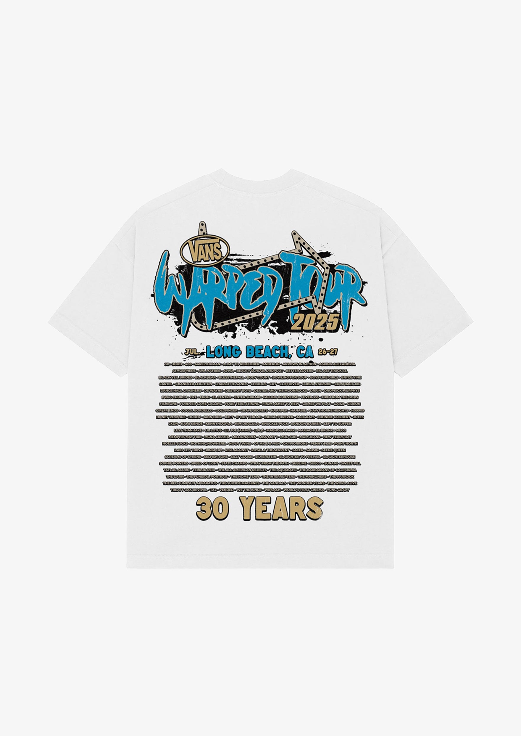 Vans Warped Tour Long Beach Official Lineup White Tee