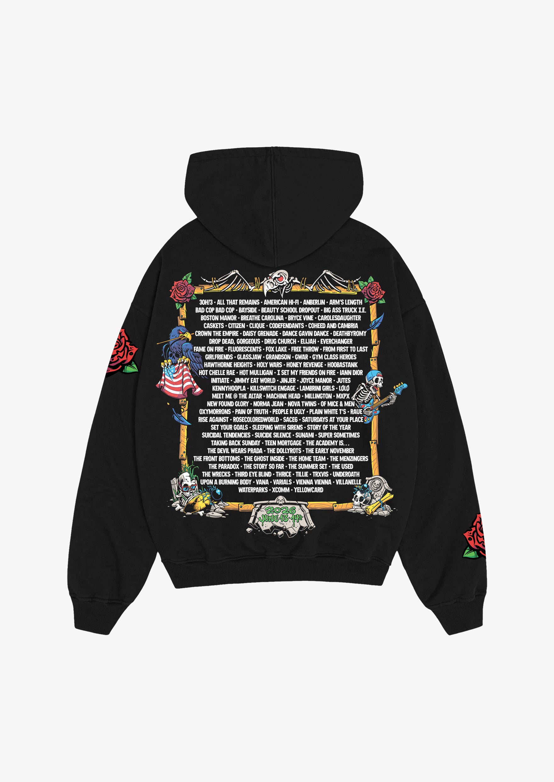 Vans Warped Tour Washington DC 2026 Official Lineup Zip Up Hoodie